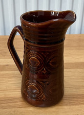 Vintage - Saxony Ellgreave - Brown Pottery Jug - 14 cm