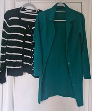 Cardigan Bundle striped And Green Ribbed Size S , primark and Boohoo.