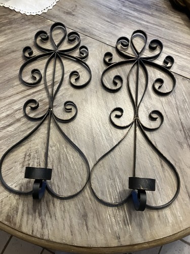 Pair vintage wrought iron - pair,