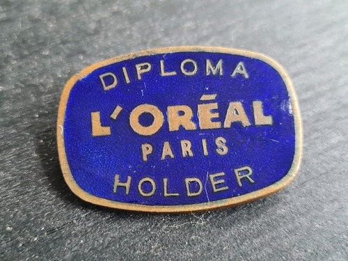 Vintage enamel badge oreal - enamel, l'oreal