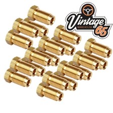 20 Brass Imperial Brake Pipe Fittings 3/8" UNF x 24 Tpi Male Long For 3/16" Pipe