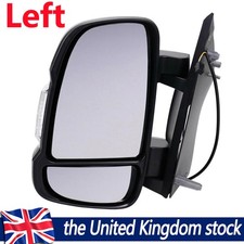 For Peugeot Boxer 2006-2025 Short Arm Black Door Wing Mirror Left Side 