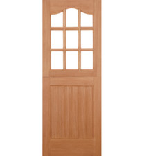 External Hardwood 9 Light Curved Top STABLE Door 838x1981x44mm BNIB No Glazing