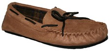 MENS TAN COLOUR LIGHTWEIGHT SLIP-ON MOCCASIN SLIPPERS IN SIZES 11 and 12