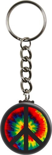 Keychain peace sign with - with, a