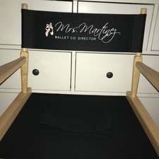 Personalized Black Director Chair Covers for Makeup Artist and Directors Chair
