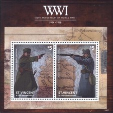 St Vincent 2014 World War One 100th/WWI/Army/Military/Uniforms  2v m/s (b4636p)