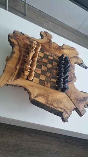 Wooden chess board and - board,