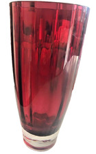Tall Red glass vase