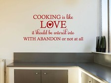 Wall quote cooking - "cooking, like