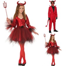 Kids Halloween Satan Devil Costume Outfit Cosplay Girls Boys Party Fancy Dress*