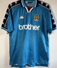 Original Manchester City Home Football Shirt 1997/99 Kappa Adults Size Large