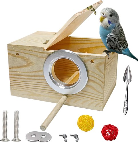 Wooden bird nest box for - nest,