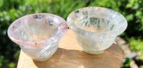 Pair 5cm flourite crystal - pair,