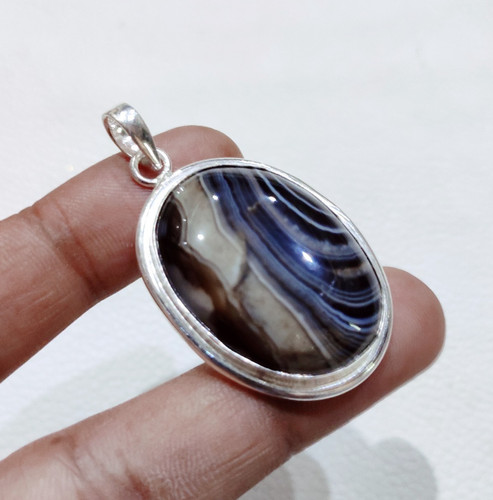 Agate gemstone pendant - gemstone,