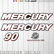 Mercury 90 HP Four Stroke EFI outboard engine decal sticker set reproduction