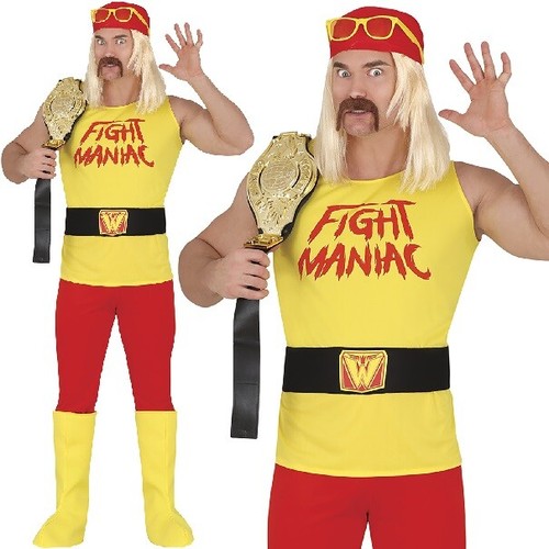 Mens 80s retro wrestler fancy - 80s,