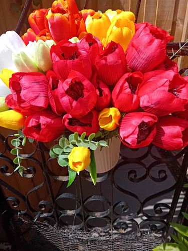 Artificial tulip fence - artificial, /fence