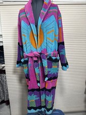 Vtg Cypress By Juana Sunrise Pineapple Palm Tree Thick Cotton Terry Bath Robe OS