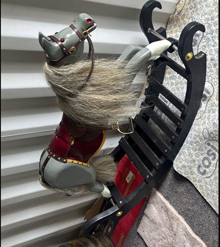 Grey black rocking horse - grey,