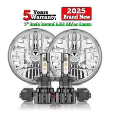 2pcs 7 Inch Round LED