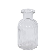 Glass Bottle Bud Vase - Grooved Texture - Multiple Colours
