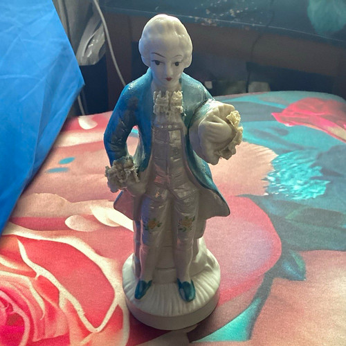 Blue white porcelain man - porcelain,