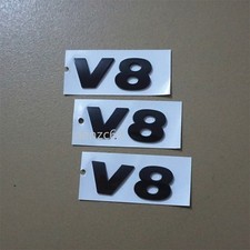 3x V8 Glossy Black Plastic