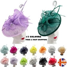 Fascinator New Women's Large Headband Clip Hat Weddings Ladies Races Royal Ascot