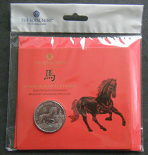 2026 Lunar Year of the Horse UK £5 BU Coin in Royal Mint Sealed Pack - in stock