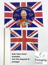 Union Jack Flags Small Hand Held Waving Kings Coronation Party Dec Street 1-1000