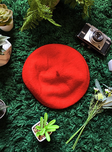Vintage red beret best fits - beret,