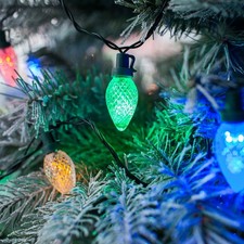 60 Multi Coloured LED C7 Pinecone Retro Christmas Lights Christmas Tree Indoor