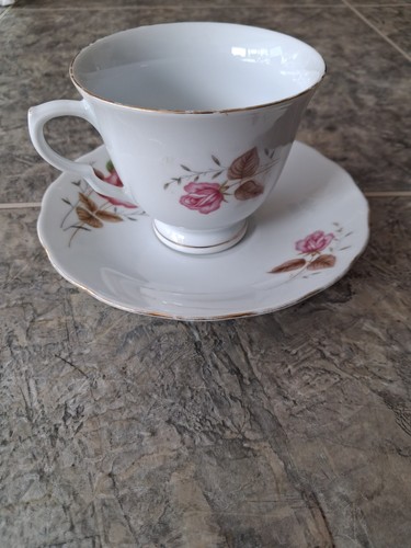 Vintage floral teacup and - vintage,