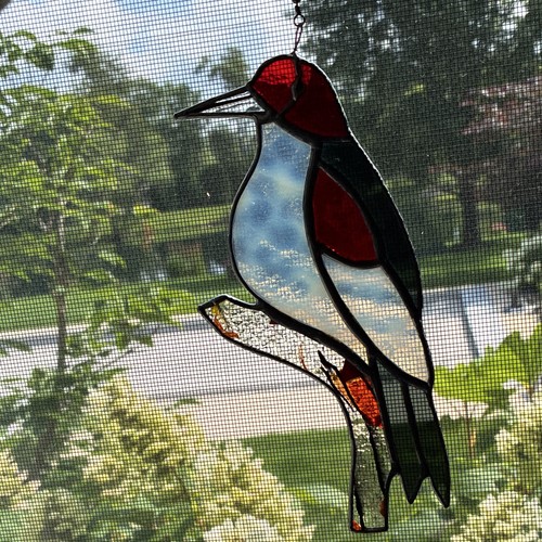 Stained glass woodpecker bird - woodpecker,