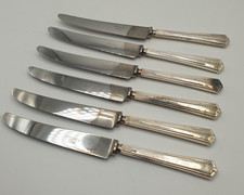 Vintage Set of 6 Cutlery Knives with Sterling Silver Handles Sheffield 1963