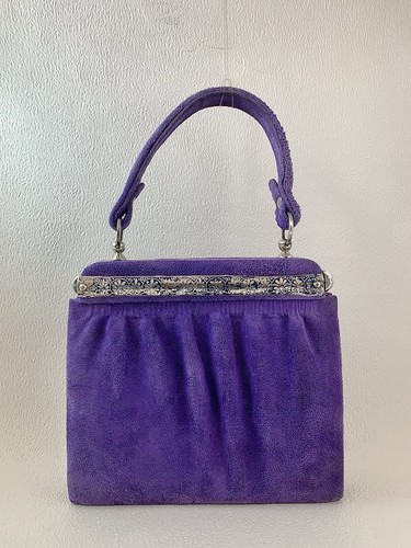 Vintage 1950s purple - suede, top