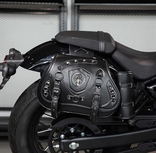 Black leather motorcycle - black,