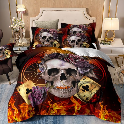 Skull head fire - skull, quilt