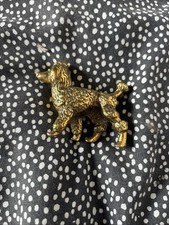 Vintage Poodle Dog Solid Brass Figurine Paperweight VGC