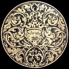 Finely Engraved Silver Gilt Niello Roundel Or Plaque, Depiction Of Bacchus.