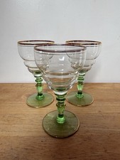 Vintage Art Deco Green Stemmed