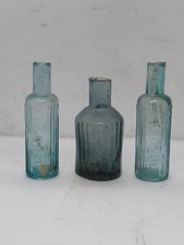 3 Old Shear Lip Glass Poison Bottles