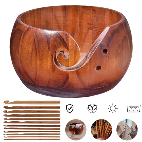 Wooden yarn bowl - hand, made
