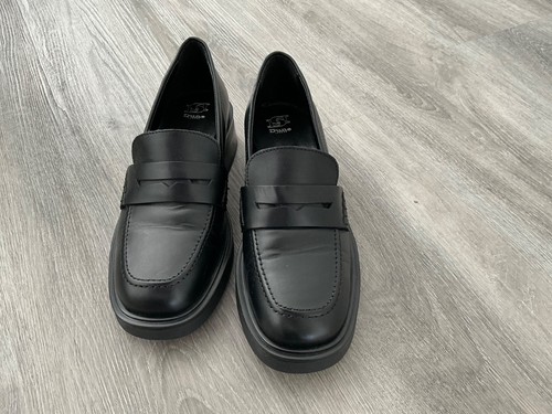 Women black leather - black, dune