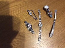 Set Of 5 Silver Colour Watches Seiko Sekonda Decade t Eve Mon Crois Project??