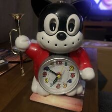 Vintage Norakuro Cat Alarm Clock Rise & Shine Talking Bugle Working Japanese
