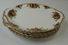 Set of 6 Royal Albert Old Country Roses Cake Plates | Fine Bone China #213