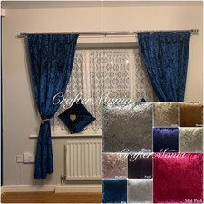 Handmade Crushed Velvet 3” Pencil Pleat Curtains Home Decors UK Made to Order