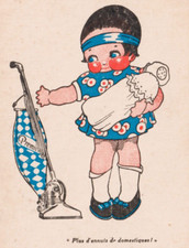 Antique Postcard Premier Hoover Vacuum Cleaner Advert Child Doll Belgium